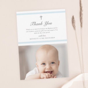 Postal Agradecimiento de Bautizo para Niño con Elegancia 