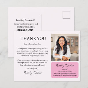 Postal Agradecimiento de bienes raíces personalizado