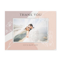 Agradecimiento de Boda Botánico Rosa Melocotón Mod