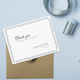 Postal Agradecimiento de Boda Clásico Vintage Azul Polvo