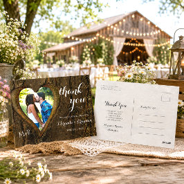 Postal Agradecimiento de Boda con Foto de Corazón de Made