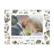 Agradecimiento de boda con foto de eucalipto sembr