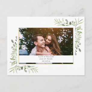 Postal Agradecimiento de boda con foto de vegetación mode