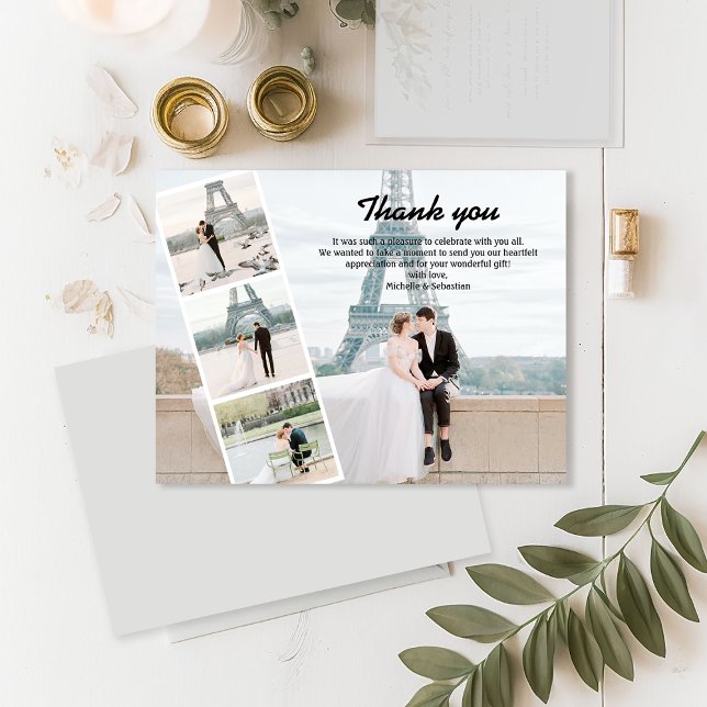 Postal Agradecimiento de Boda con Foto Moderna (Subido por el creador)