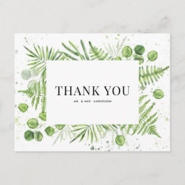 Postal Agradecimiento de boda con vegetación de helechos