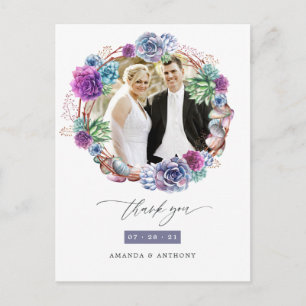 Postal Agradecimiento de boda de suculentas del desierto 