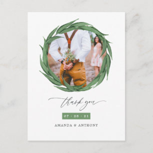 Postal Agradecimiento de boda de vegetación de bosque for