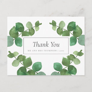 Postal Agradecimiento de Boda en Bosque de Eucalipto