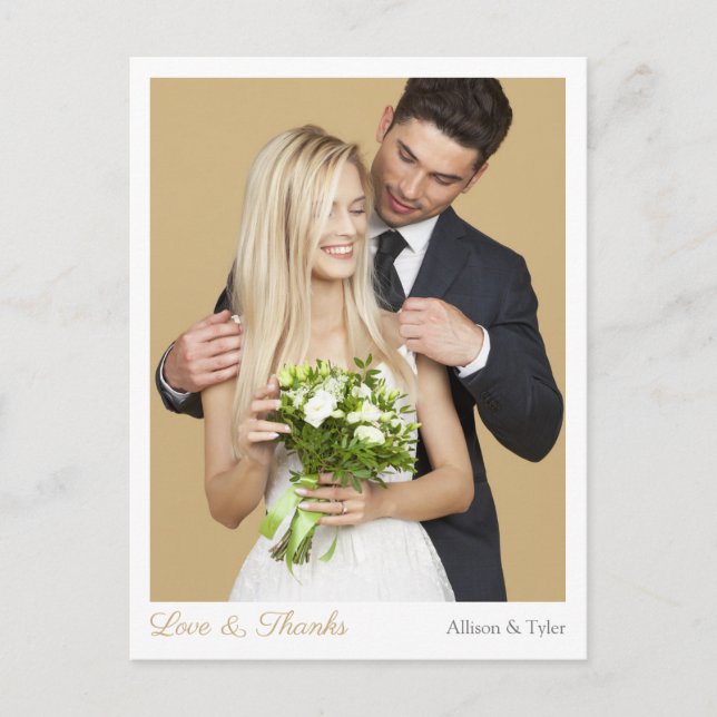 Postal Agradecimiento de Boda, Foto, Nombres y Mensajes (Anverso)