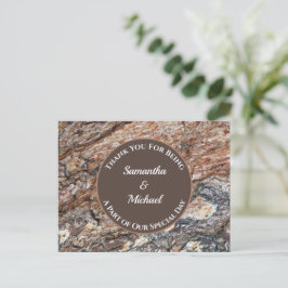 Postal Agradecimiento de Boda Grano de Madera Rústico Gra