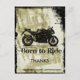 Postal Agradecimiento de Boda Grunge Biker