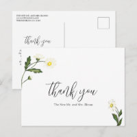 Agradecimiento de boda rústica floral de margarita