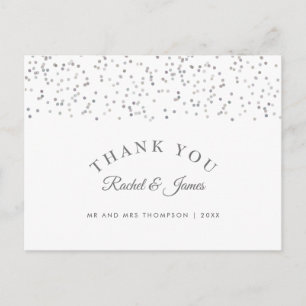 Postal Agradecimiento de Boda Silver Stardust