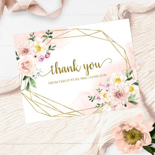 Postal Agradecimiento de Despedida de Soltera Floral Geom