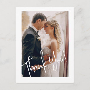 Postal Agradecimiento de Foto de Boda Elegante
