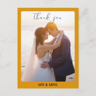 Postal Agradecimiento de Foto de Boda Personalizada