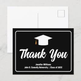 Postal Agradecimiento de graduación formal en tipografía
