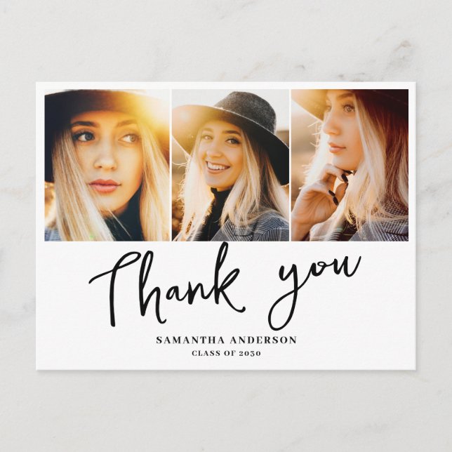 Postal Agradecimiento de graduación moderno  (Anverso)