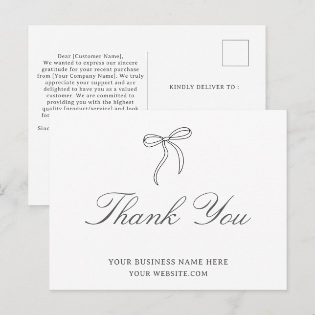 Postal Agradecimiento de Negocios de Arco (Anverso / Reverso)