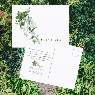 Postal Agradecimiento Funeral Verde Neutro
