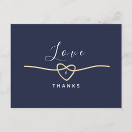 Postal Agradecimiento Mínimo de Boda Azul Marino