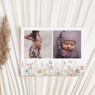 Postal Agradecimiento para Baby Shower de Campo de Flores