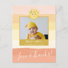 Postal Agradecimiento para Baby Shower de Cielo Rosa Lluv