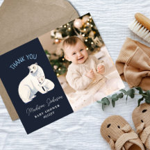 Agradecimiento para Baby Shower de invierno de oso