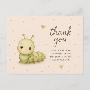 Postal Agradecimiento para Baby Shower de Oruga Bebé