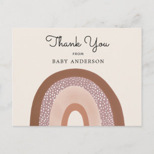 Postal Agradecimiento para Baby Shower de Vintage Rainbow