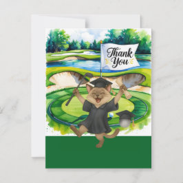 Postal Agradecimiento temático de graduación de golf