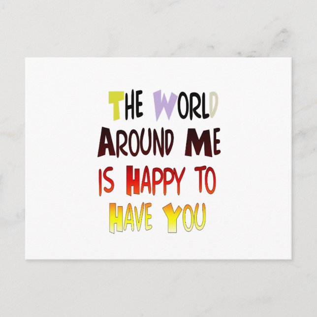 Postal Agradecimiento tenerte en mi mundo con gratitud (Anverso)