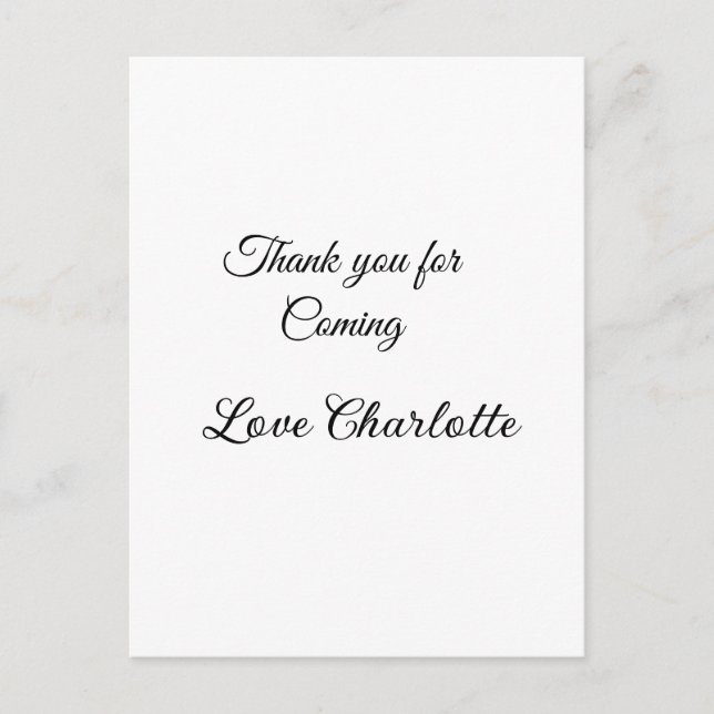 Postal agradecimientos por el mensaje de texto de añadir  (Anverso)