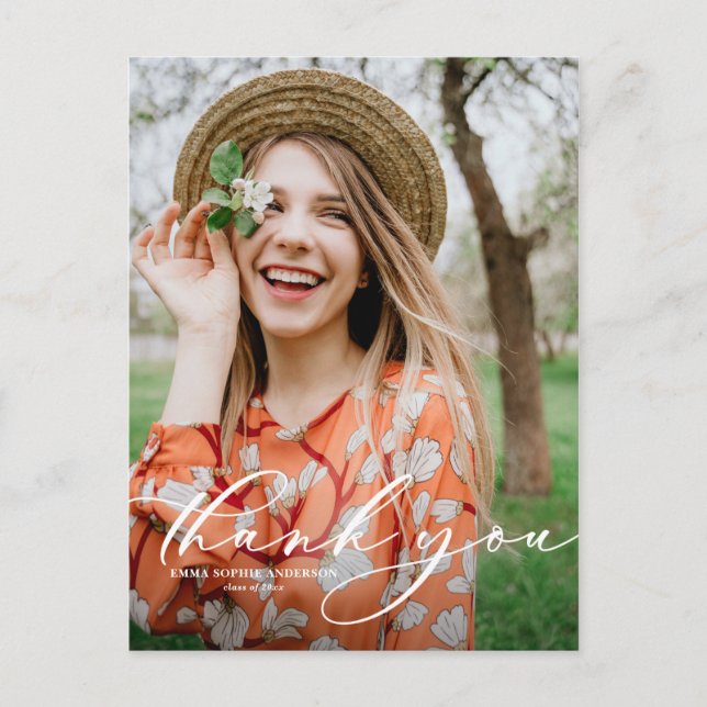 Postal Agradecimientos por la graduación de retratos de g (Anverso)