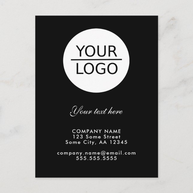 Postal Agrega tu Logo con Promoción de Texto Personalizad (Anverso)