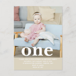 Postal Agrega tu propia foto Cumpleaños número uno