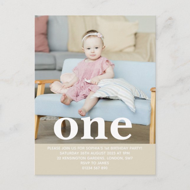 Postal Agrega tu propia foto en una Primera Fiesta de Cum (Anverso)