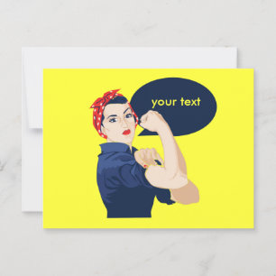 Postal Agrega tu propio texto a la remachadora rosie