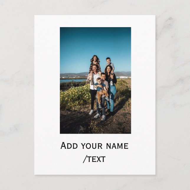Postal agregar de forma simple texto de foto familia vaca (Anverso)
