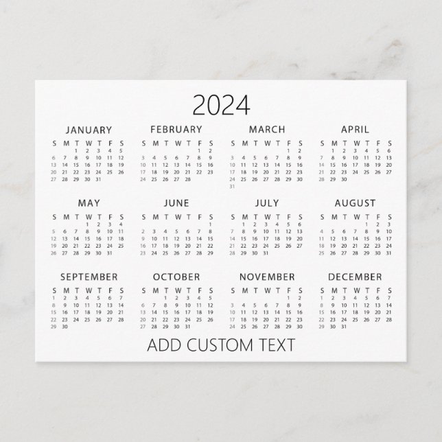 Postal agregue su propio texto personalizado Calendario 2 (Anverso)