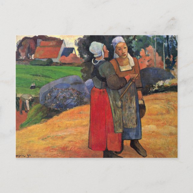 Postal Agricultores De Breton Por Gauguin Paul (Mejor Cal (Anverso)