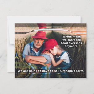 Postal Agricultores tristes. Los aranceles hacen daño a l