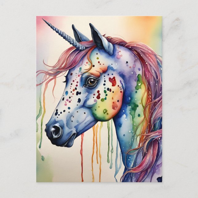 Postal Agua Appaloosa de Unicorn (Anverso)