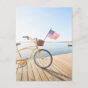 Postal Agua   Bicicleta junto al lago