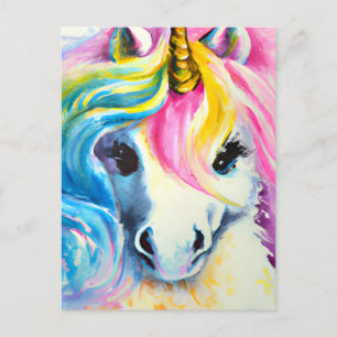 Postal Agua de arco iris de Unicornio