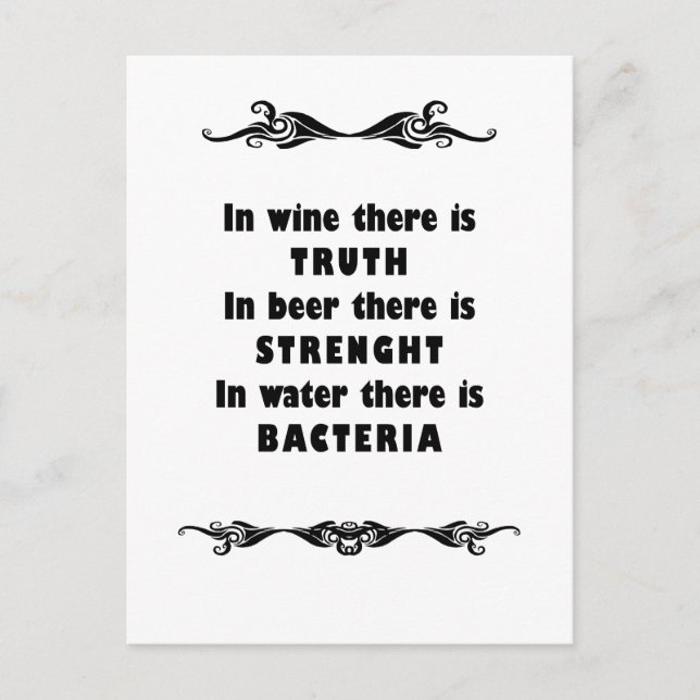 Postal Agua de cerveza de vino (Anverso)