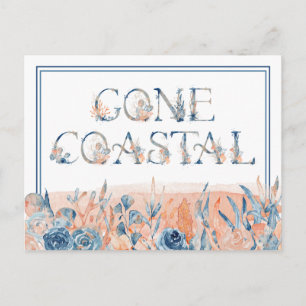 Postal Agua de Coral Azul Costero Desaparecido Acuarela M