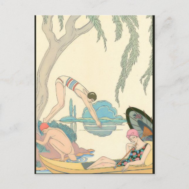 Postal Agua de George Barbier 1913 (Anverso)