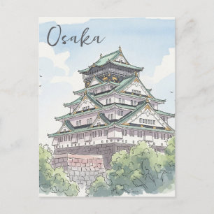 Postal Agua de Japón del Castillo de Osaka
