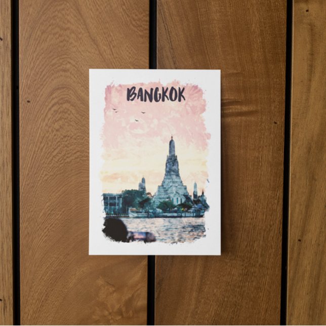 Postal Agua de la ciudad de Bangkok (bangkok sunset postcard)